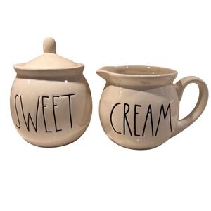 Rae Dunn‎ by Magenta "Cream" Pitcher and "Sweet" Lidded Sugar Bowl 3 PIECE SET
